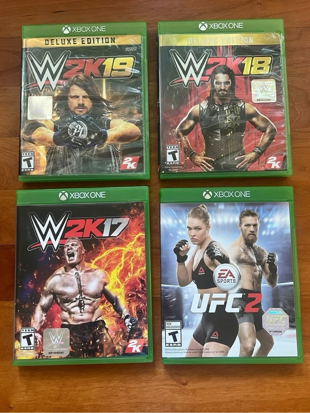 Xbox One WWE & UFC Game Bundle - 4 Games | WWE 2K17, WWE 2K18, WWE 2K19, & UFC 2